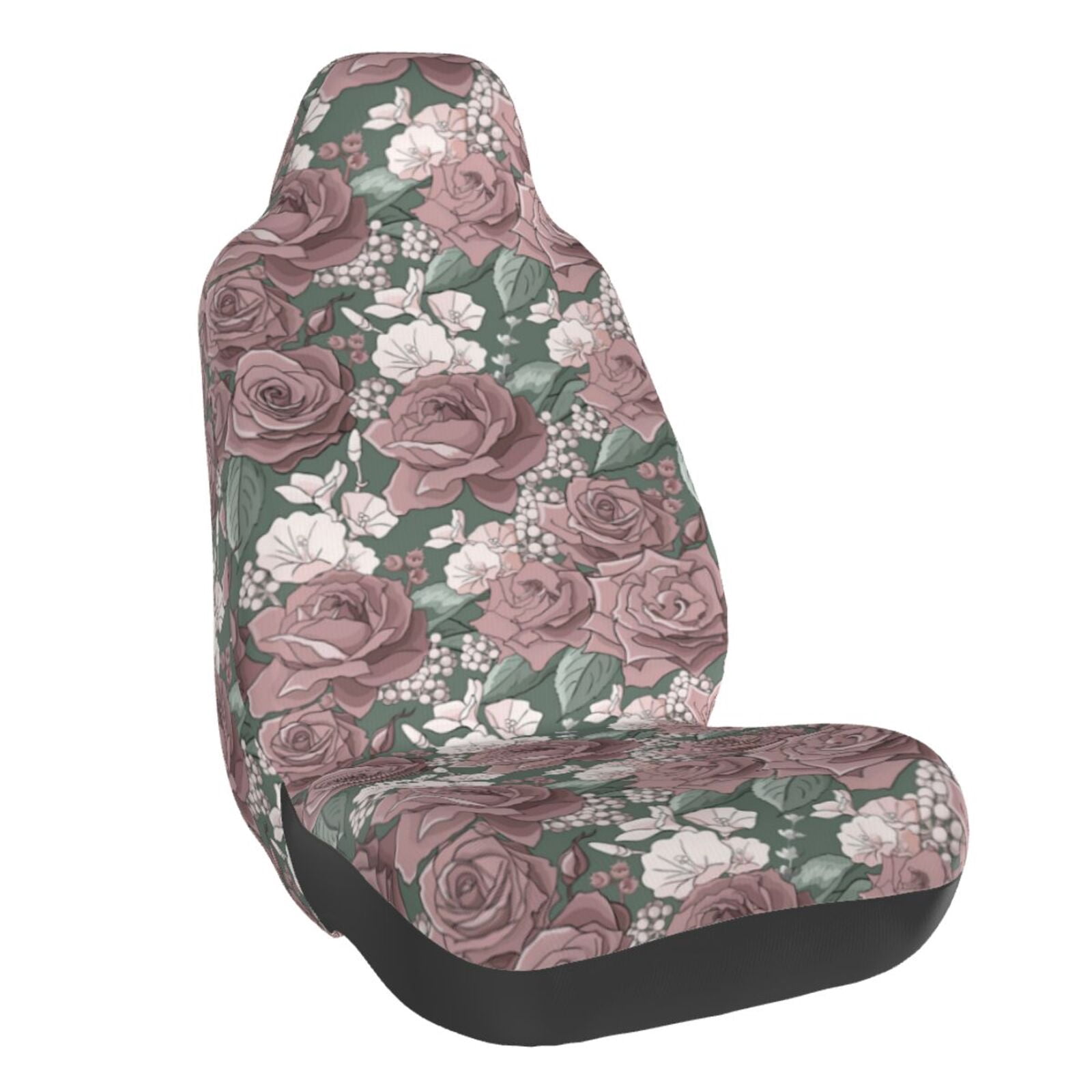 Blue Rose Floral Print Car Seat Covers