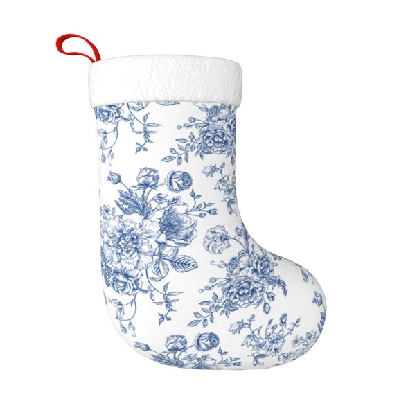 Naloa Rose Flowers Christmas Stockings Decorations, Xmas Ornaments, DIY Personalized Farmhouse Decor for Home Family Party Tree