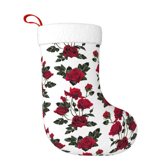 Naloa Rose Flowers Christmas Stockings Decorations, Xmas Ornaments, DIY Personalized Farmhouse Decor for Home Family Party Tree