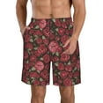 thumbnail image 1 of Naloa Rose Flowers Men's Beach Shorts, Surfing shorts, Swim trunks, Quick Dry Swim Trunks for Surfing Beach Fun - 3X-Large, 1 of 9