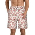 thumbnail image 1 of Naloa Rose Flowers Men's Beach Shorts, Surfing shorts, Swim trunks, Quick Dry Swim Trunks for Surfing Beach Fun - Large, 1 of 9