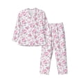 thumbnail image 1 of Naloa Rose Flowers Men’s Pajamas Set - Long Sleeve Button Down Sleep Shirt and Pajama Bottoms Sleepwear Set-X-Large, 1 of 7