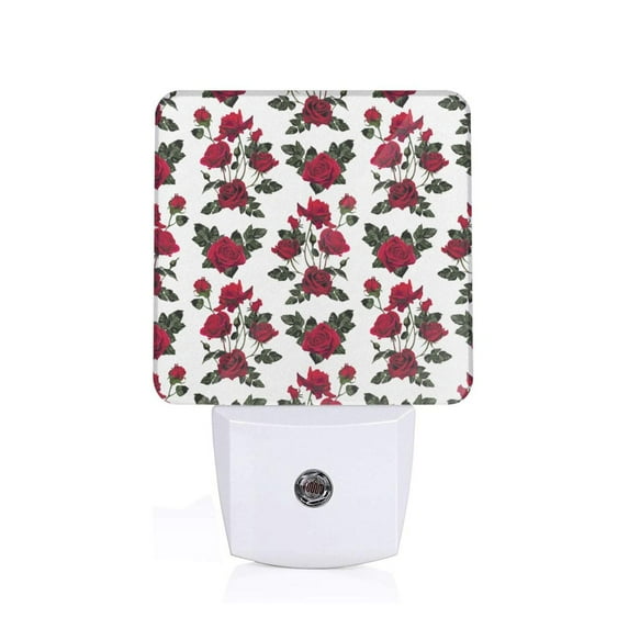 Naloa Rose Flowers Night Lights Plug into Wall, Dusk to Dawn Sensor Warm White Led Night Light 0.5W, Nightlight suit for Adults, Bedroom, Bathroom, Hallway, Kitchen
