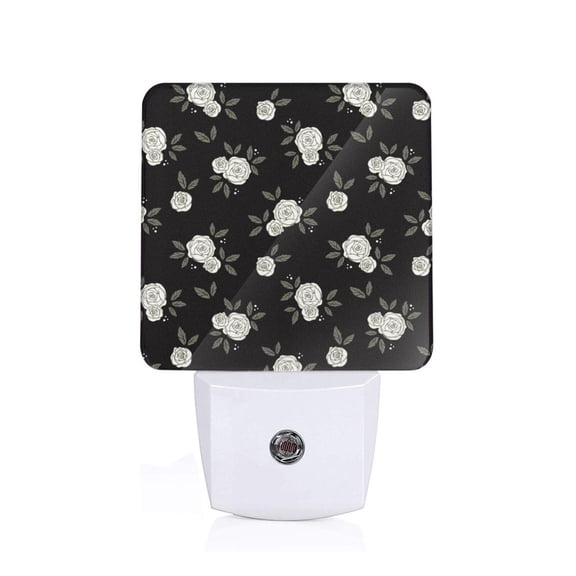 Naloa Rose Flowers Night Lights Plug into Wall, Dusk to Dawn Sensor Warm White Led Night Light 0.5W, Nightlight suit for Adults, Bedroom, Bathroom, Hallway, Kitchen