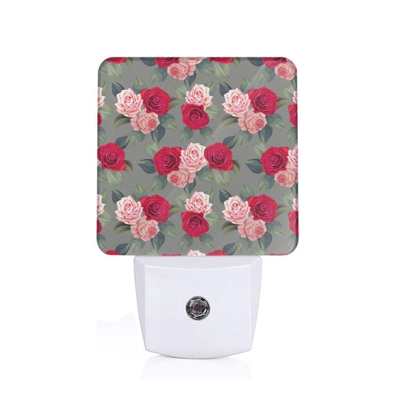 Naloa Rose Flowers Night Lights Plug into Wall, Dusk to Dawn Sensor Warm White Led Night Light 0.5W, Nightlight suit for Adults, Bedroom, Bathroom, Hallway, Kitchen