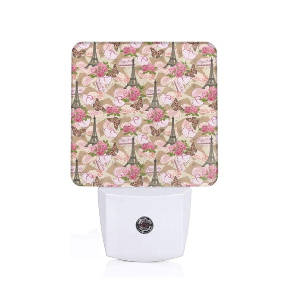 Naloa Rose Flowers Night Lights Plug into Wall, Dusk to Dawn Sensor Warm White Led Night Light 0.5W, Nightlight suit for Adults, Bedroom, Bathroom, Hallway, Kitchen