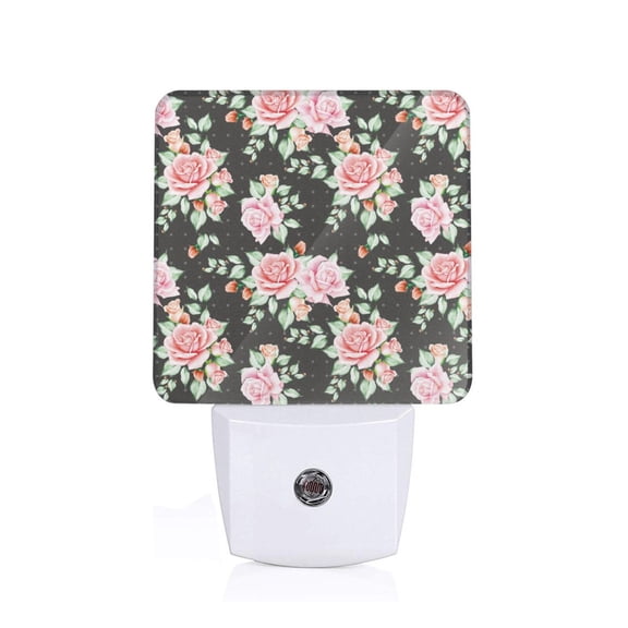 Naloa Rose Flowers Night Lights Plug into Wall, Dusk to Dawn Sensor Warm White Led Night Light 0.5W, Nightlight suit for Adults, Bedroom, Bathroom, Hallway, Kitchen