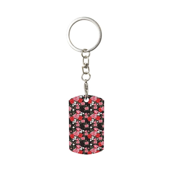 Naloa Rose Flowers Print Keyfob with Split Key Ring and Print Labels, Key Labels Key Chain Tags, Luggage Tags, Car Key Chain Ring Keyfob Gift