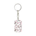 thumbnail image 1 of Naloa Rose Flowers Print Keyfob with Split Key Ring and Print Labels, Key Labels Key Chain Tags, Luggage Tags, Car Key Chain Ring Keyfob Gift, 1 of 7
