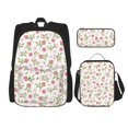 thumbnail image 1 of Naloa Rose Flowers Print Large Capacity Backpack Lunch Bag Pencil Case Combination 3 Piece Set for Student, 1 of 8