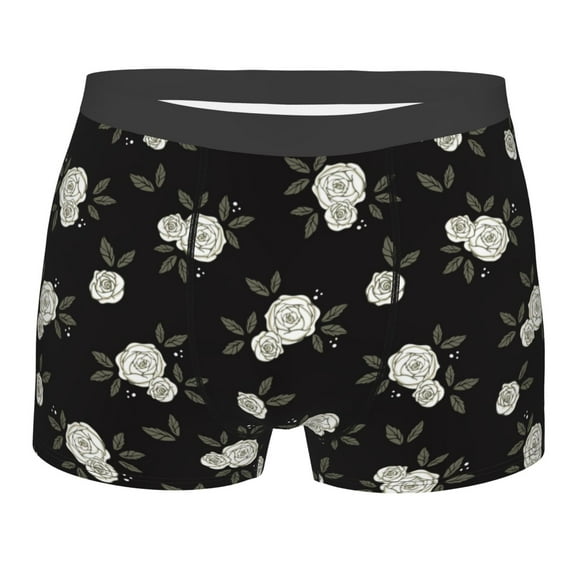 Naloa Rose Flowers Print Mens Underwear - Boxers for Men, Classic Briefs for Men