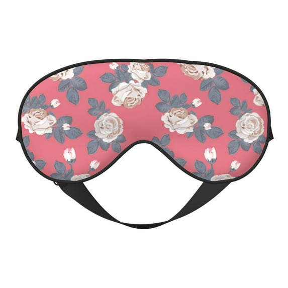 Naloa Rose Flowers Print Sleep Mask for Sleeper, Light Blocking Sleeping Eye Mask for Women Men, Eye Shade with Adjustable Strap for Travel, Nap,Meditation