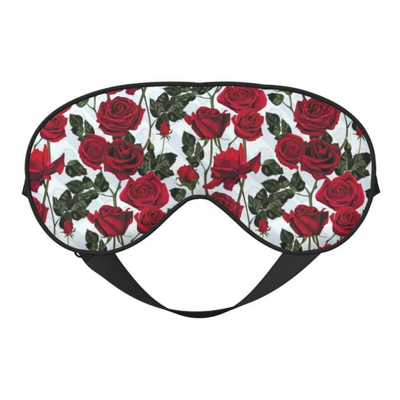 Naloa Rose Flowers Print Sleep Mask for Sleeper, Light Blocking Sleeping Eye Mask for Women Men, Eye Shade with Adjustable Strap for Travel, Nap,Meditation