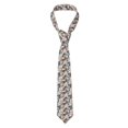 thumbnail image 1 of Naloa Rose Flowers Print Solid Color Tie Formal Necktie for Men，Suitable for business, daily life, work, 1 of 5