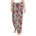 thumbnail image 1 of Naloa Rose Flowers Print Women’s Ultra-Soft Comfy Pajama Lounge Pants with Pockets & Drawstring, 1 of 8