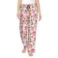 thumbnail image 1 of Naloa Rose Flowers Print Women’s Ultra-Soft Comfy Pajama Lounge Pants with Pockets & Drawstring, 1 of 8