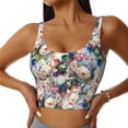 thumbnail image 1 of Naloa Rose Flowers Sports Bras for Women, High Support Bra with Removable Pads, Comfortable - X-Large, 1 of 9