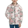 thumbnail image 1 of Naloa Rose Flowers Teenage Zipper Hoodie, Long Sleeve Zip Up Hoodies Casual Jackets Tops for 7-12 Years-Medium, 1 of 6