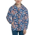thumbnail image 1 of Naloa Rose Flowers Teenage Zipper Hoodie, Long Sleeve Zip Up Hoodies Casual Jackets Tops for 7-12 Years-Small, 1 of 6