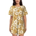 thumbnail image 1 of Naloa Rose Flowers Women's Short-Sleeved Pajama Set, Loungewear, Summer pajamas, Breathable Cozy - Small, 1 of 1