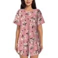 thumbnail image 1 of Naloa Rose Flowers Women's Short-Sleeved Pajama Set, Loungewear, Summer pajamas, Breathable Cozy - X-Large, 1 of 9