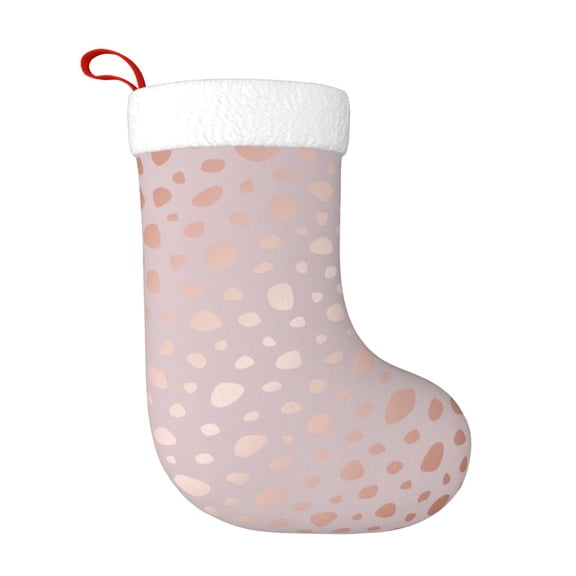 Naloa Rose Gold Abstract Spots 1 Christmas Stockings Decorations, Xmas Ornaments, DIY Personalized Farmhouse Decor for Home Family Party Tree