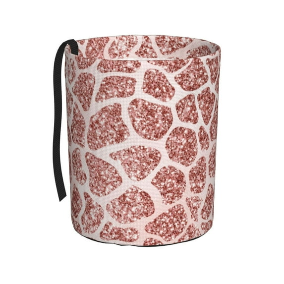 Naloa Rose Gold Abstract Spots Car Trash Can Garbage Car Accessories Trash Can Car Waste Bin for for Driver and Passenger Any Vehicle