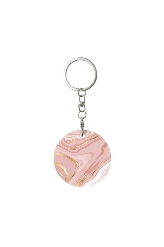 Rose Gold Glitter Splatter Print Round Keychain Keychain Key Ring, Key Tag, Key Chain Bulk for Gift Accessories (Round)