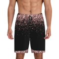 thumbnail image 1 of Naloa Rose Gold Glitter1 Men's Short Pajama Pants, Lounge Comfort Shorts with Elasticized Waistband and Side Pockets - Medium, 1 of 9