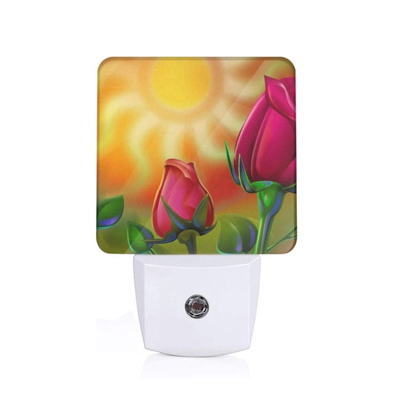 Naloa Rose Psychedelic Night Lights Plug into Wall, Dusk to Dawn Sensor Warm White Led Night Light 0.5W, Nightlight suit for Adults, Bedroom, Bathroom, Hallway, Kitchen