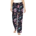 thumbnail image 1 of Naloa Roses Flowers Print Women’s Ultra-Soft Comfy Pajama Lounge Pants with Pockets & Drawstring, 1 of 8