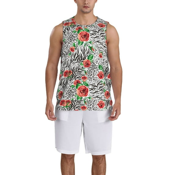 Naloa Roses Mixed Zebra 1 Basketball Jersey Reversible Men's Mesh Athletic Sports Shirts Training Practice S-4XL4X-Large