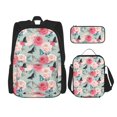 thumbnail image 1 of Naloa Roses and Butterflies Print Large Capacity Backpack Lunch Bag Pencil Case Combination 3 Piece Set for Student, 1 of 8