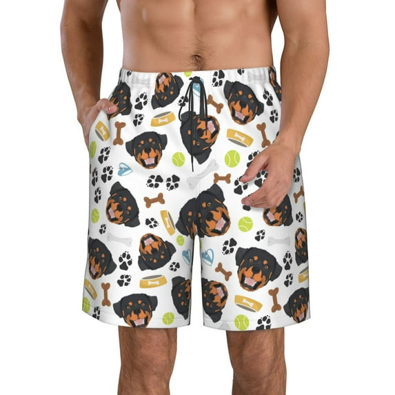 Naloa Rottweiler Men's Beach Shorts, Surfing shorts, Swim trunks, Quick Dry Swim Trunks for Surfing Beach Fun - 3X-Large