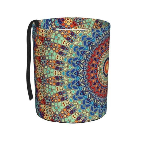 Naloa Round Mandala Car Trash Can Garbage Car Accessories Trash Can Car Waste Bin for for Driver and Passenger Any Vehicle