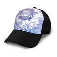 thumbnail image 1 of Naloa Round Snow Merry Christmas Adult adjustable Print Baseball Hat, Patchwork curved brim baseball capfor Men and Women, One Size, 1 of 5