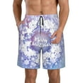 thumbnail image 1 of Naloa Round Snow Merry Christmas Men's Beach Shorts, Surfing shorts, Swim trunks, Quick Dry Swim Trunks for Surfing Beach Fun -, 1 of 9
