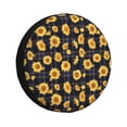 thumbnail image 1 of Naloa Royal Blue Plaid Sunflower PVC Leather Spare Tire Wheel Cover for Car Truck SUV Camper Trailer Universal Fit many size14 inch, 1 of 6
