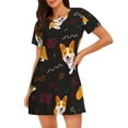 thumbnail image 1 of Naloa Royal Corgi Print Women Nightgowns,Womens Loungewear,Short Sleeve Sleepwear,Comfy Ladies Nightdress, 1 of 6