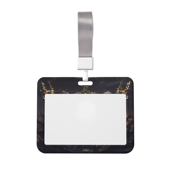 Naloa Royal Skull With Golden Crown Card Badge Holder Work Badge Sleeve for Office, School, Factory, ID Credit Cards, Driver Licenses and Passes