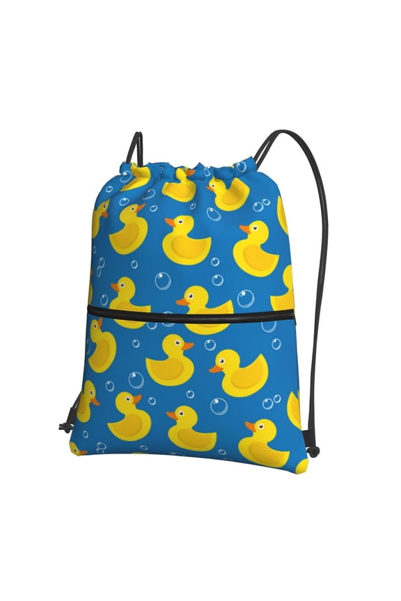 Rubber Duck Drawstring Backpack String Bag Cinch Water Resistant for Gym Shopping Sport Yoga