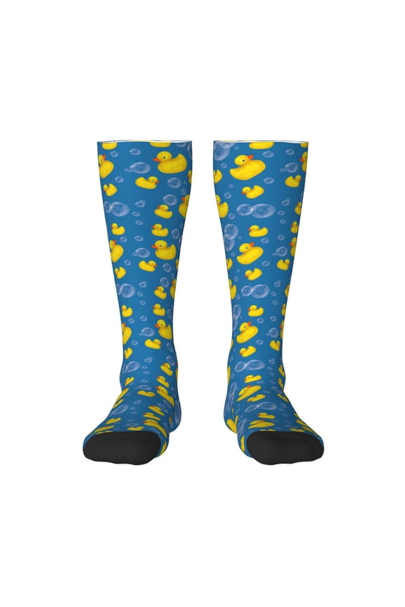 Rubber Duck Knee Socks, High Socks Long Stretchy Sock Women Knee High Stocking, Long Socks for Women