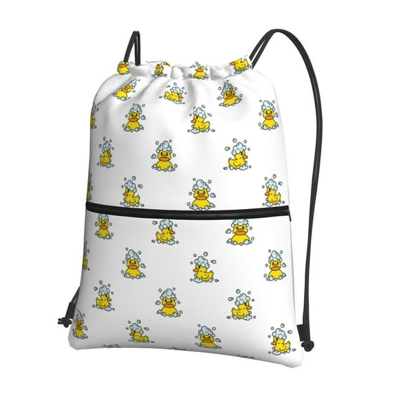 Naloa Rubber Duck Showe Drawstring Backpack String Bag Cinch Water Resistant for Gym Shopping Sport Yoga