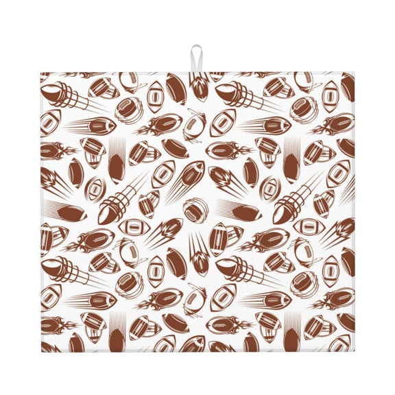 Naloa Rugby Style Dish Drying Mat for Kitchen Counter, Heat Resistant Drainer Mats, Absorbent Draining Mat,Dish Rack Pad,16"x18"