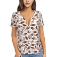 thumbnail image 1 of Naloa Rugby Style Print T-Shirts Short Sleeve V Neck Tees for Women Fashion Tops Trendy Lightweight Soft Casual Summer Outfits Clothes, 1 of 5