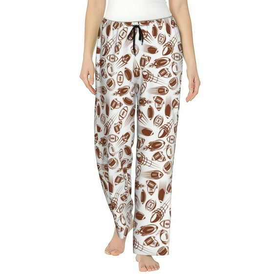 Naloa Rugby Style Print Women’s Ultra-Soft Comfy Pajama Lounge Pants with Pockets & Drawstring