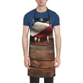thumbnail image 1 of Naloa Rustic American Flag Wood Apron Kitchen Aprons with Pockets for Women Men Chef, 1 of 8