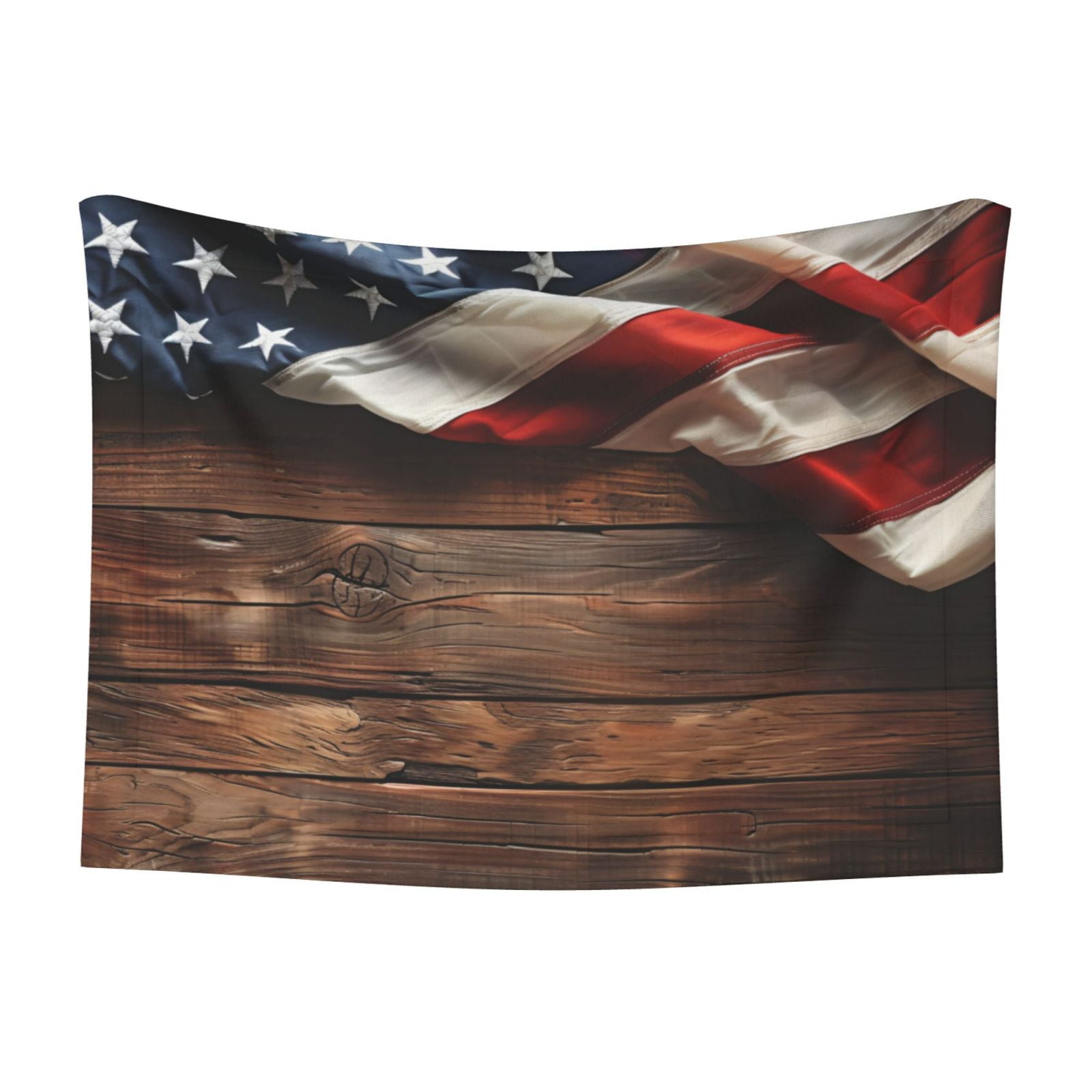 Naloa Rustic American Flag Wood Dog Blanket, 3 Sizes Cat Blanket for Indoor Cats Large Medium Small Dog Gifts-Large