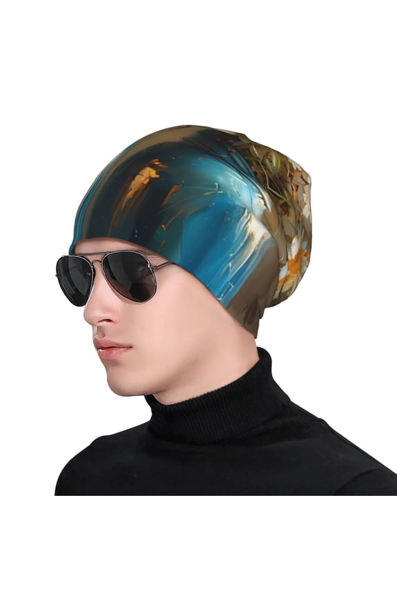 Rustic Daisy Mason Jars Soft Beanie Hat, Knit Beanie Daily Beanie in Fine Knit for Women Men Winter Travel, Outdoor