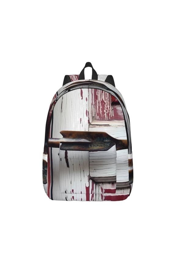 Rustic Door Handle Closeup Canvas Backpack for Men Women Rucksack Casual Travel Daypack College Tote Satchel Bookbag for Teens-Small